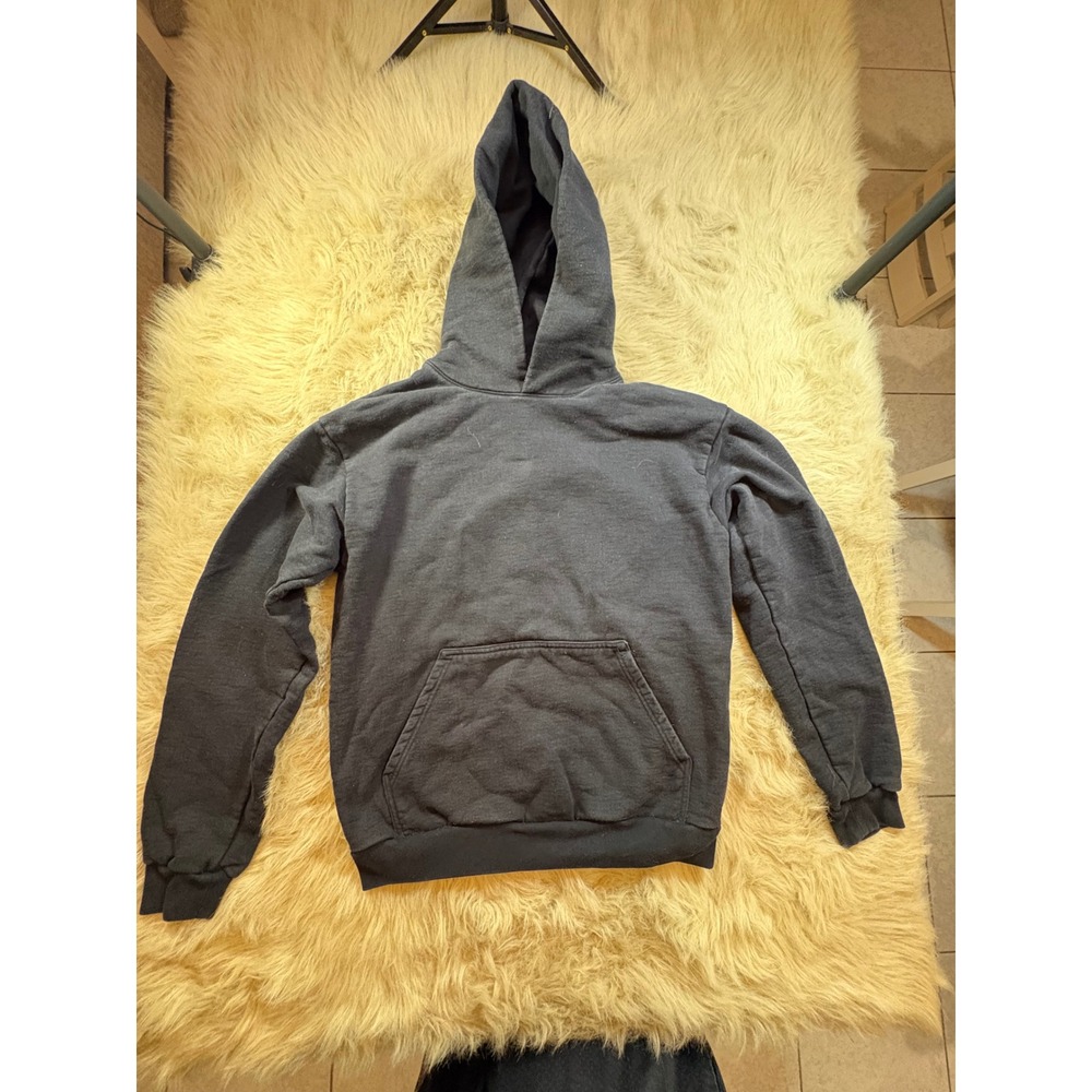 Talentless Mens Hoodie Washed Black Heavyweight Fleece Sweatshirt Size M